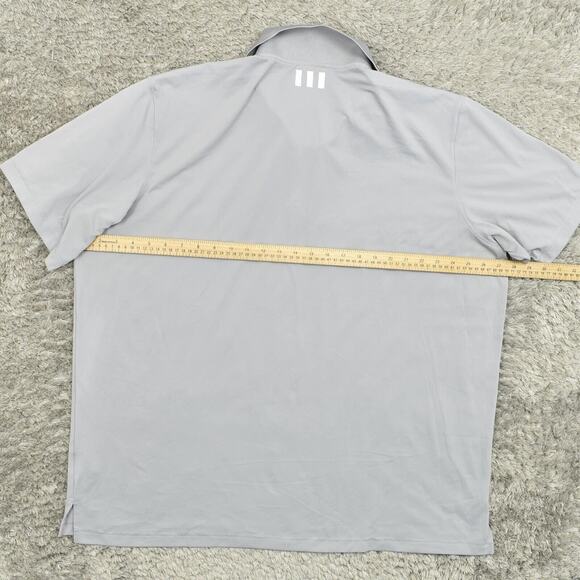 Adidas Men's Adult Size 2XL Polo Golf Climalite Gray Polyester Short Sleeve - Picture 3 of 8